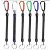 Elastic Spring Keychain for Camping & Anti-loss Phone Security Key Red SE00071 100ea