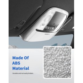 DSWSQ Roof Reading Light Cover Trim Fit for 2011 + Dodge Charger/Durango/Chrysler 300 Interior Accessories White Reading Lamp Decals Cover Trim Sticker Kit