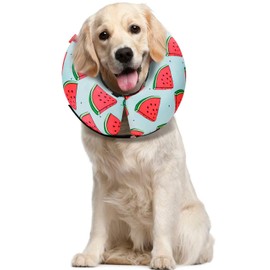 Dog Cone Collar for Small Medium Large Dogs for After Surgery, Pet Inflatable Neck Donut Collar Soft Protective Recovery Cone for Dogs and Cats - Alternative E Collar Does Not Block Vision - Cyan,L