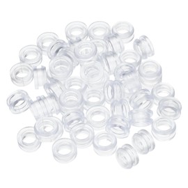 sourcing map 50 PCS Inner Dia 8mm Mount Dia 9.5mm Height 7mm Clear Rubber Wiring Grommets Gasket Ring Cable Protector