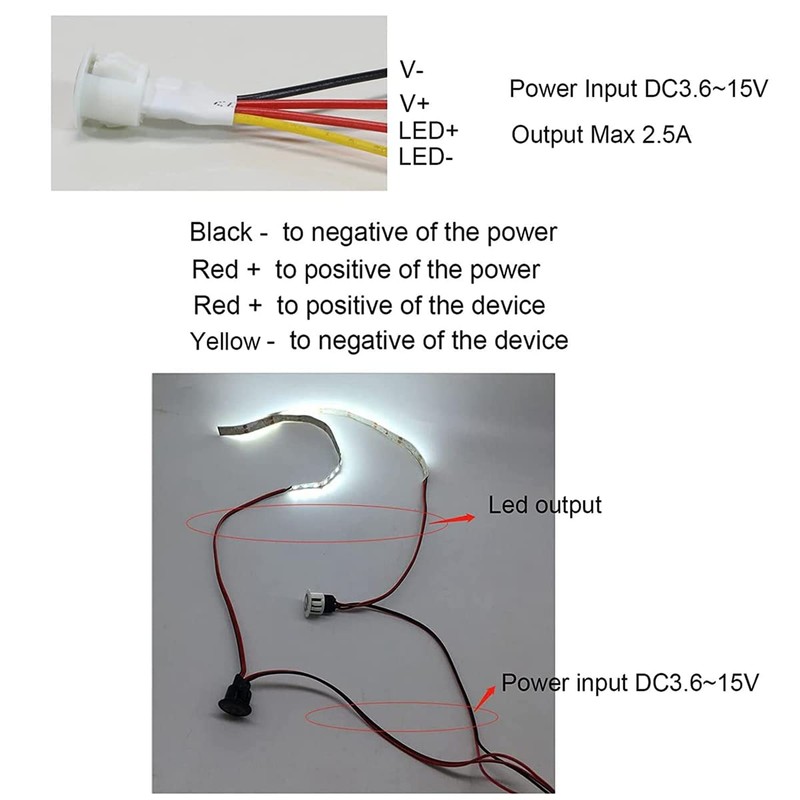 Xuzxinze 2Pcs Touch Dimmer Switch DC3.7V 5V 12V Stepless Dimmer
