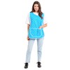 Ladies Polka Dot Design With Piping Tabard Apron Overalls Front