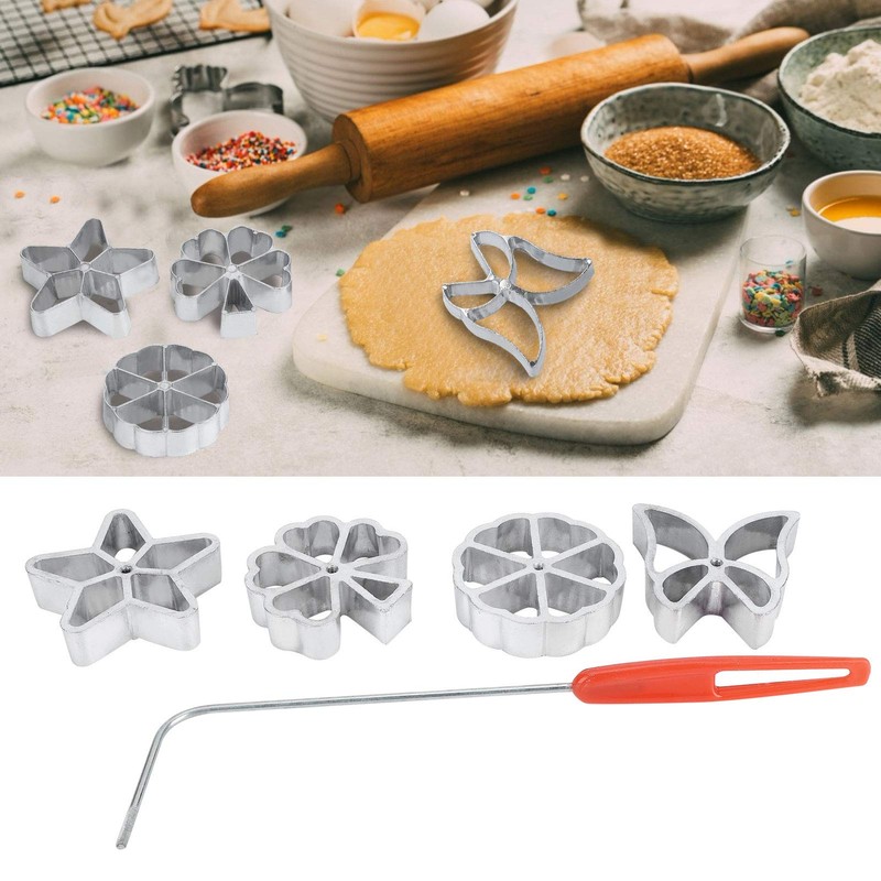 4-Piece Rosette and Timbale Set, Rosette Iron Set, Traditional Dough