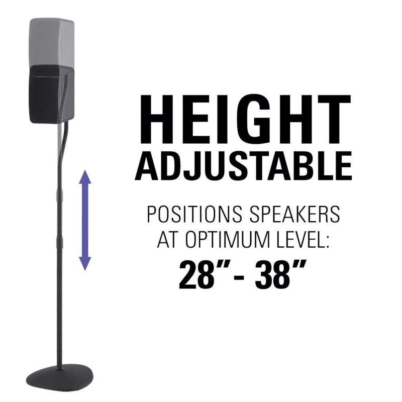 Sanus Adjustable Height Speaker Stand - Extends 28" to 38"