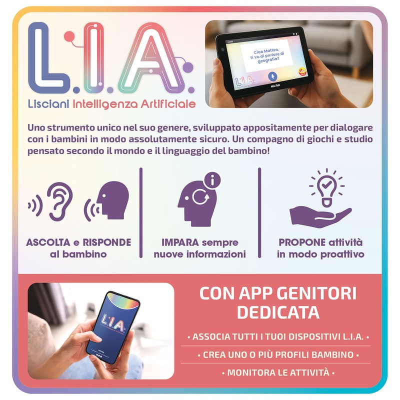 Lisciani Giochi - Hi Tech Educativo L.I.A. Mio Tab 7",