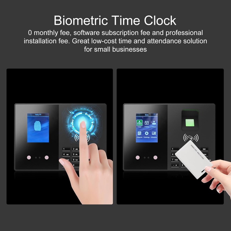JIAN BOLAND Time Clock-Time Clocks for Employees Small Business-Badges& Fingerprint