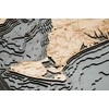 WOODCHART Martha's Vineyard, Massachusetts 3-D Nautical Wood Map, Grey Frame,