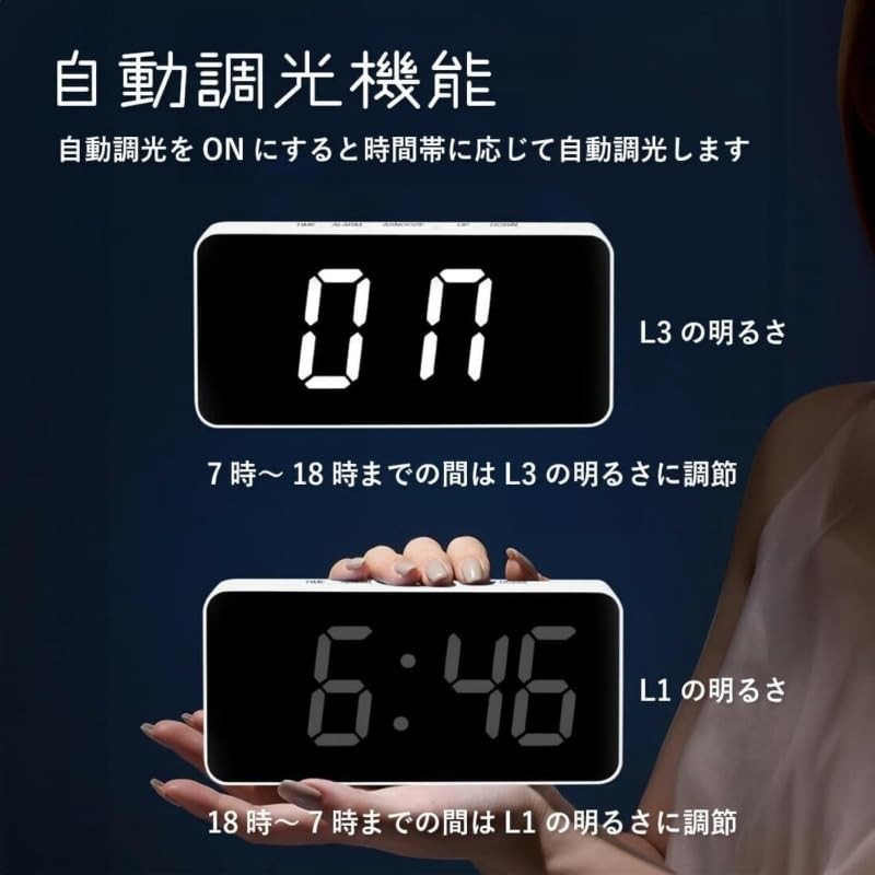 Joxoilso Radio Clock, Tabletop, Stylish, Alarm Clock, Radio Wave, Digital