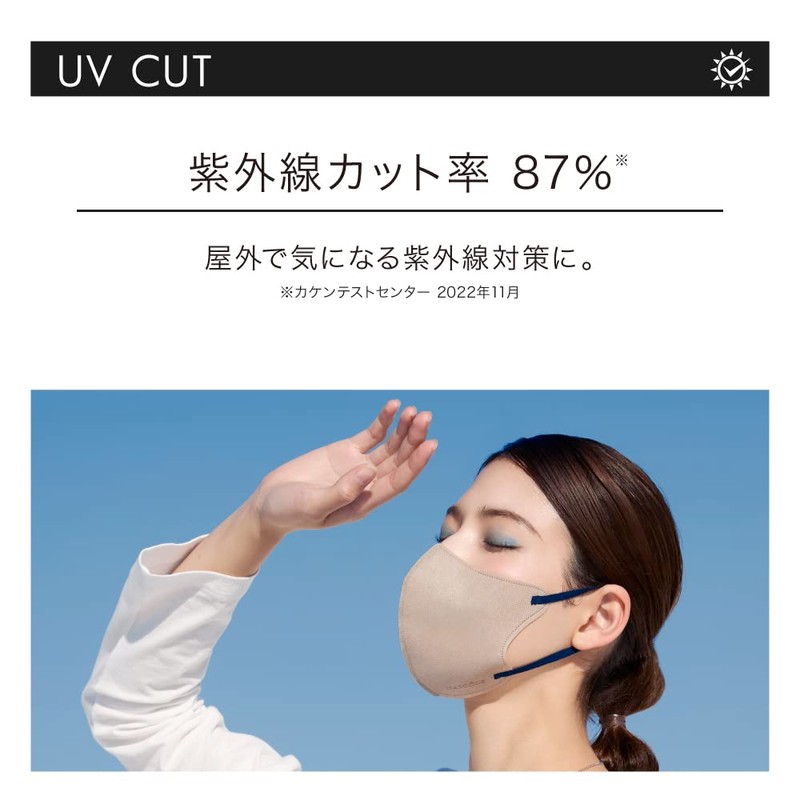 [MASCODE] 花粉症 不織布マスク UVケア 日焼け止め 冷感 マスク 大きめ バイカラーマスク 3Dマスク
