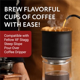 IMPRESA Stagg XF Pour Over Coffee Filter - Brown, 200-Pack & Disposable Pour Over Filters - Flat Bottom Papers for Coffee Maker - Compatible with Fellow Stagg XF