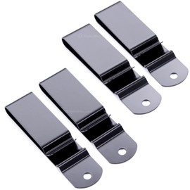 Universal Heavy Duty Metal Belt Clips - (Fits 1.75 inch Belts) - (Black) - (4 Pack) - Replacement Steel Clip Holder for KYDEX Holsters, Sheaths, Phone Cases