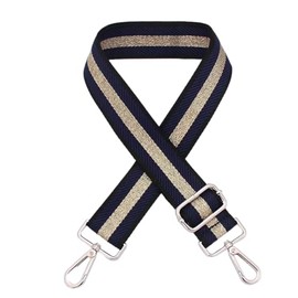 ER Direct Thin Replacement Handbag Adjustable Crossbody Shoulder Bag Straps for Women (Navy/Gold)