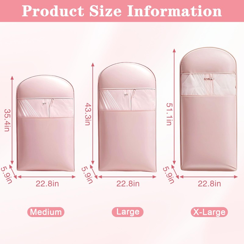Space Saving Hanging Garment Bag with Self Compression Zipper, Clothes