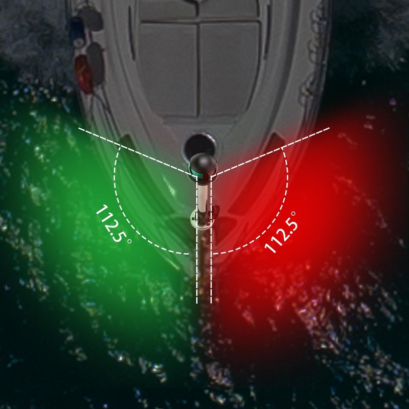 CLGMarine Bow Light,Boat Navigation Lights Red And Green Led,Light Pole