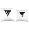 Geometric Mountain Crescent Moon Design Throw Pillow