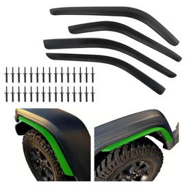 Pack of 4 Front & Rear Fender Flare Extension Off-Road Fender Liner Protector Trim Fits for Jeep Wrangler JL & JLU Unlimited Rubicon 2018-2025 Install on Wider Tires (for JL Low Fender Sahara & Sport)