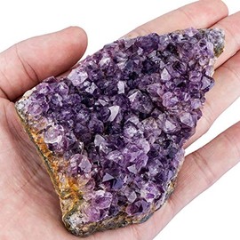 KYEYGWO KYEYGWO Natrlichen Amethyst Drusensegment Rohstck, Unregelm??ige Naturstck Dekorative Steine Drusenstck, Reiki Heilung Kristall Cluster Specimen Edelstein Fengshui Ornamente