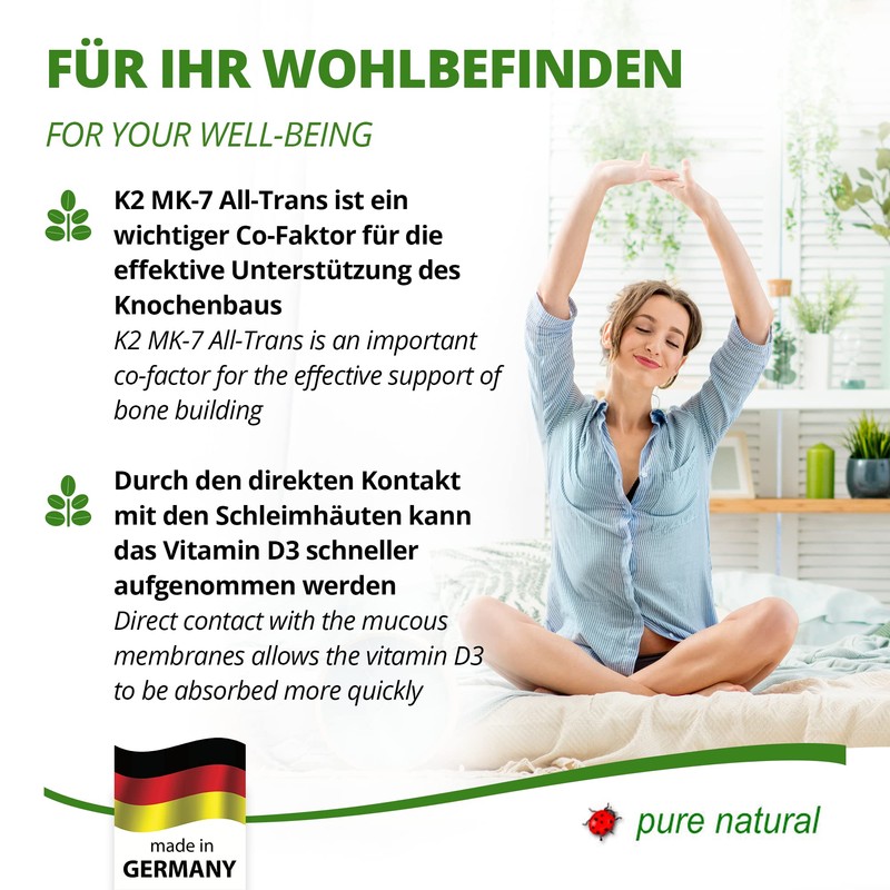 MoriVeda Vitamin D3 + K2 Drops 50 ml, High Dosage,