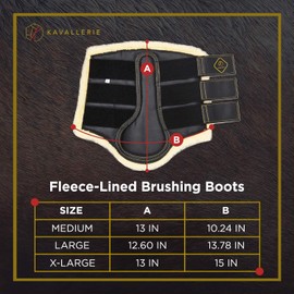 Kavallerie Dressage Horse Boots: Fleece-Lined Faux Leather Brushing Boots for Training, Jumping, Riding, Eventing - Breathable, Lightweight & Impact-Absorbing