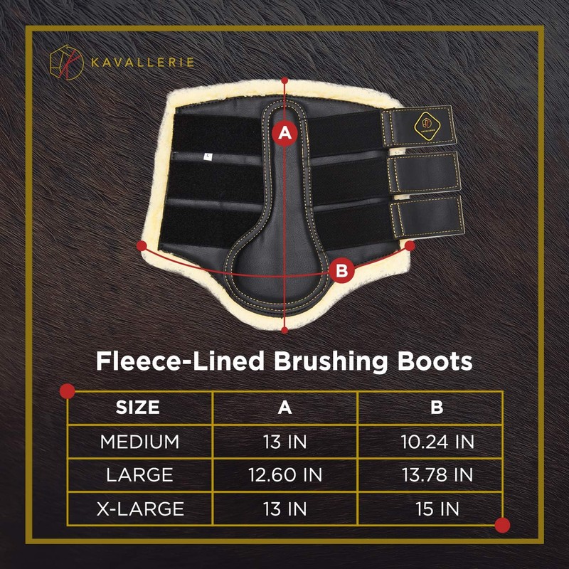 Kavallerie Dressage Horse Boots: Fleece-Lined Faux Leather Brushing Boots for