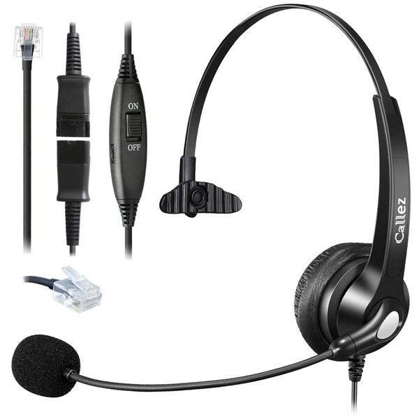 Callez RJ45 Telephone Headset with Microphone Noise Cancelling, Mono Quick