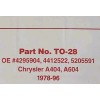 ATP Diff Bearing Retainer Seal TO-28