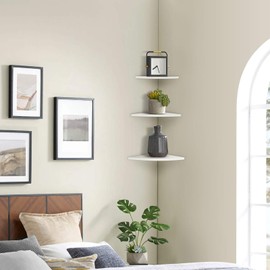 Fydun Schwimmende Regale, 3 Stücke Schwimmende Eckregal Wand Lagerregal Bücherregale Ecke Wandregale Wohnmöbel Büro Decor (Weiß)