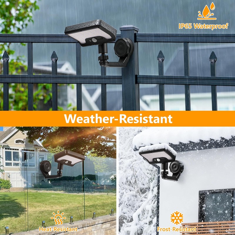 Magnetic Solar Lights Outdoor with Motion Sensor, USB & Solar