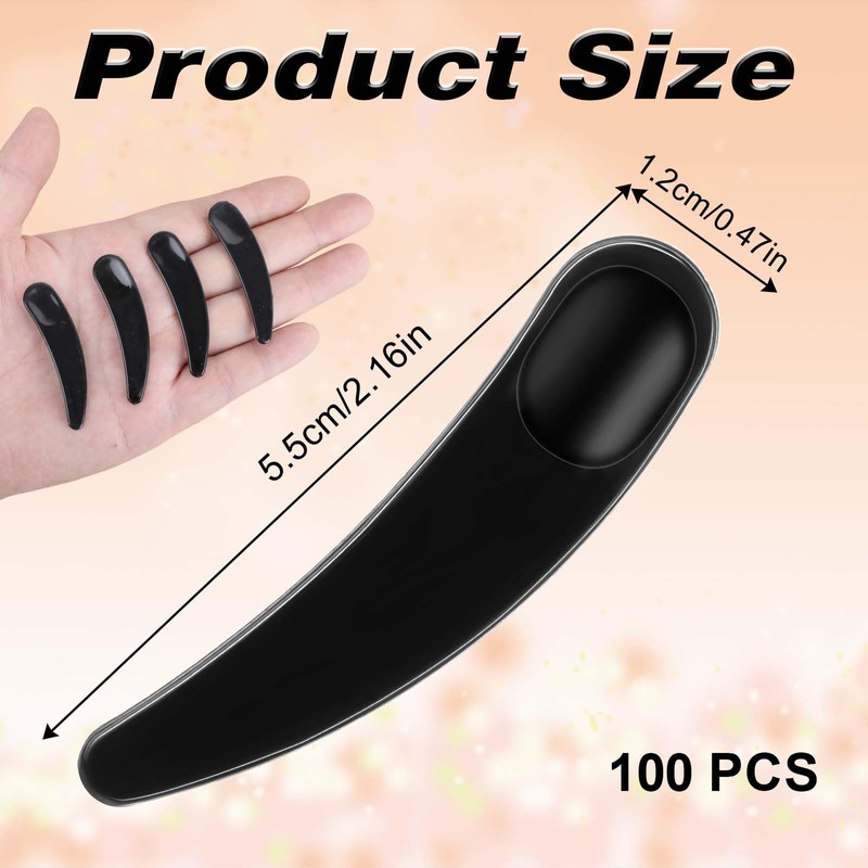 Hariendny 100 PCS Cosmetic Spatulas, Black Mini Spatula for Cosmetics,