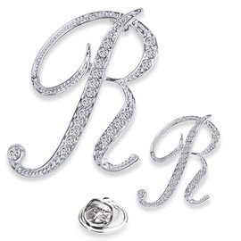 SINNKY - Broches para Ropa, Broche de Aleación de Plata para Mujer, Diseño de Letra Inglesa