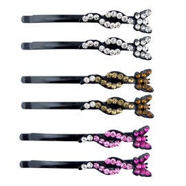 Hand Colourful Crystal Hair Pin Hair Clips - Available in a Choice of Designs - 6cm Long - Pack of 3 Pairs