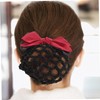 PACKOVE 3pcs Red Elastic Hair Bowknot Mesh Clip Stylish Headdress