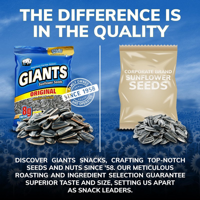 GIANTS Original Sunflower Seeds - Sunflower Seeds to Eat, Sunflower
