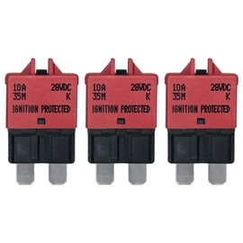 Manual Reset ATC/ATO 10 Amp Circuit Breaker Fuse for Automotive Marine Boat Car Truck RV Audio Battery Protection | Low Profile (10A, 3 Pack)