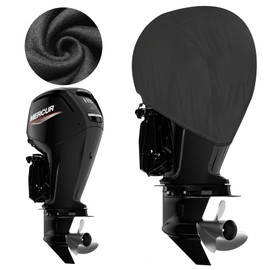 Outboard Motor Cover, 900D Waterproof Boat Motor Cover, Black