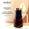Tambra Pure Copper Bedroom Bottle with Inbuilt Glass & Printed