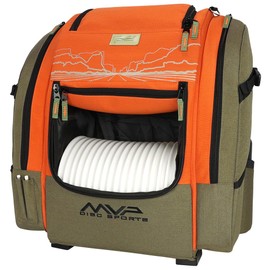 MVP Disc Sports James Conrad Voyager Pro Backpack Disc Golf Bag (Olive/Orange)