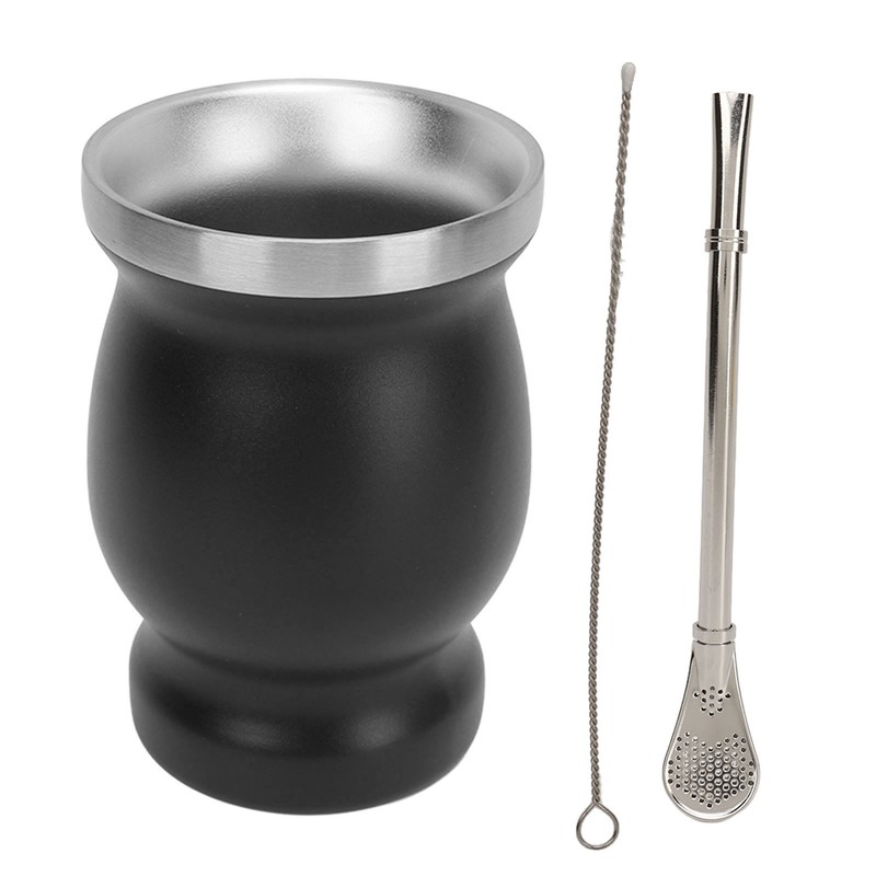 8oz Gourd Tea Cup Double Wall Stainless Steel with Spoon