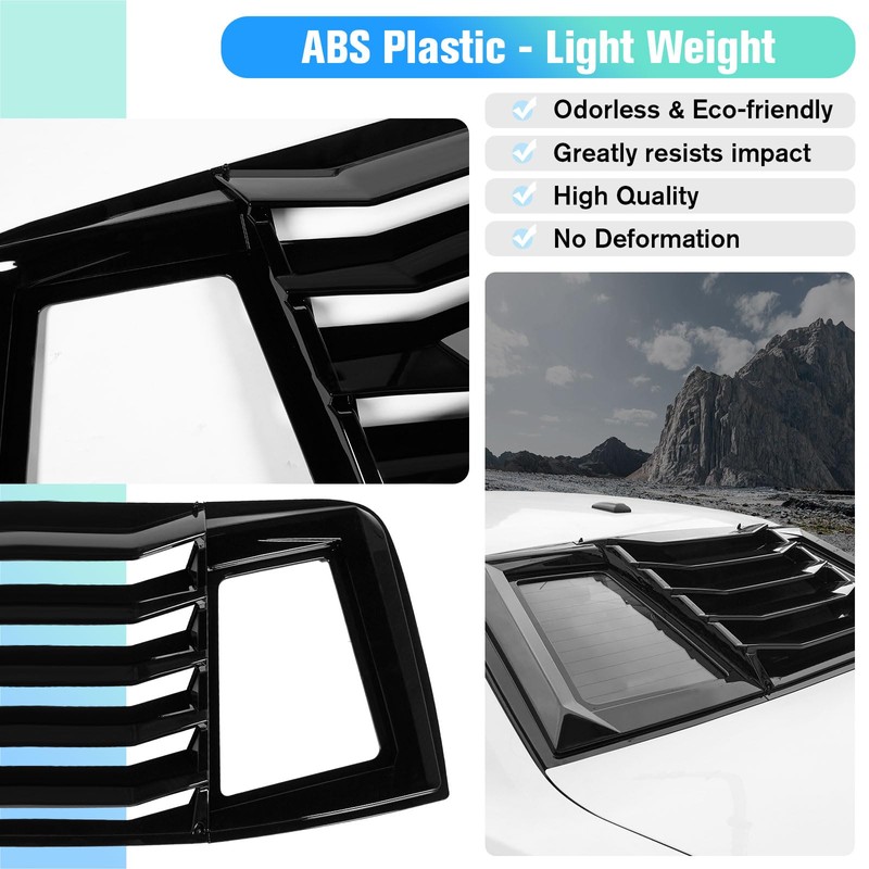 LitMiRaCle Rear & Side Window Louvers Windshield Sunshade Wind Shutter