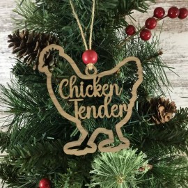 Handmade Chicken Tenders Wood Chicken Christmas Ornament