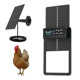 Automatic Chicken Coop Door,Automatic Chicken Door with LCD Display,Multi-Modes for Chicken Door,Aluminum Chicken Coop Door with Anti-Pinch Feature,Solar Powered Coop Door with Timer & Light Sensor