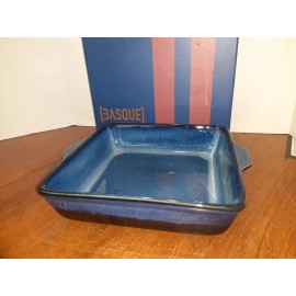 Basque Ceramique Andalusian Stoneware 10" SqBlue LOAF OVEN & Dishwasher Safe NIB