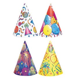 Assorted Color Party Paper Hats - Pack of 8 - Perfect for Birthdays & Celebrations, Vibrant & Fun Hat Set, Height: 15cm / 5.9 in Diameter: 10cm / 3.9 in