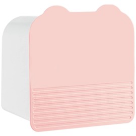 Storage Case with Lid, Pink, 1 Piece, Magnetic Tape, Double Sided Tape, Plastic Storage Box, Small Mask Case, Magnet, Mask Holder, Wall Mounted, Storage Box, Cute, Pik, Cotton Swab, Cotton, Cosmetics,