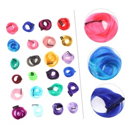 VICASKY 24Pcs Curly Hair Extensions for Women and Versatile High Temperature Synthetic Hairpieces DIY Party Highlights Natural Look Easy to Style