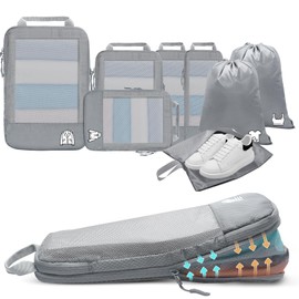 Compression Packing Cubes for Suitcases, Ultralight 8 Set Packing Cubes for Backpack Waterproof Luggage Packing Organizers Expandable Packing Cubes for Travel Accessories and Essentials