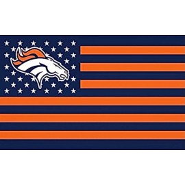 Oracal 2 Denver Broncos Stars & Stripes US Flag Design Vinyl Stickers 5x3.3 Decals