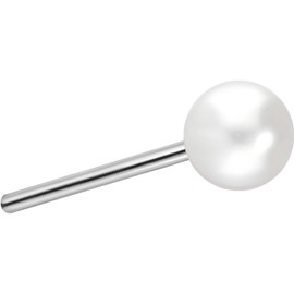 PIERCINGLINE Titanium Attachment with Push Pin Synthetic Pearl without Labret Stud Piercing Ear Conch Tragus Helix Choice of Sizes, Titanium Faux Pearl