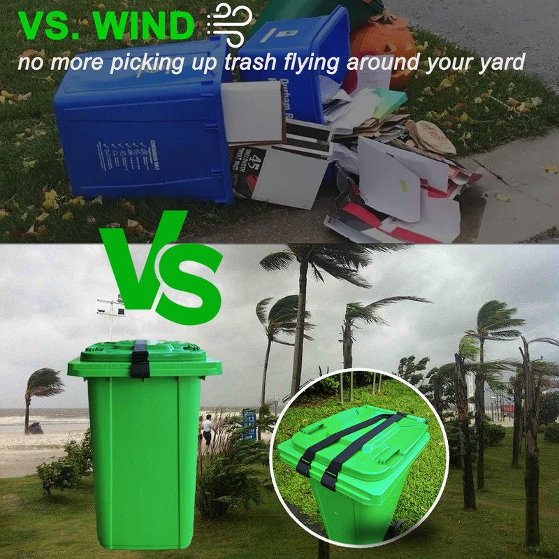 Metal Double Claw Trash Can Locks Strap for Animals,Universal Trash