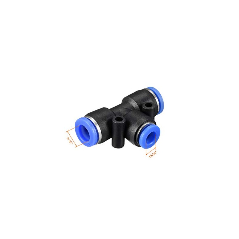 sourcing map Plastic Tee Push to Connect Tube Fittings 5/16"
